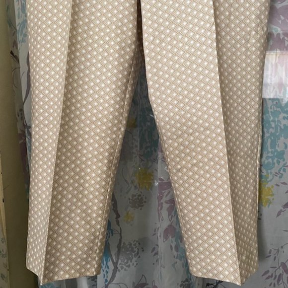 Susan Graver Cream Patterned Ankle Pants - Picture 2 of 4